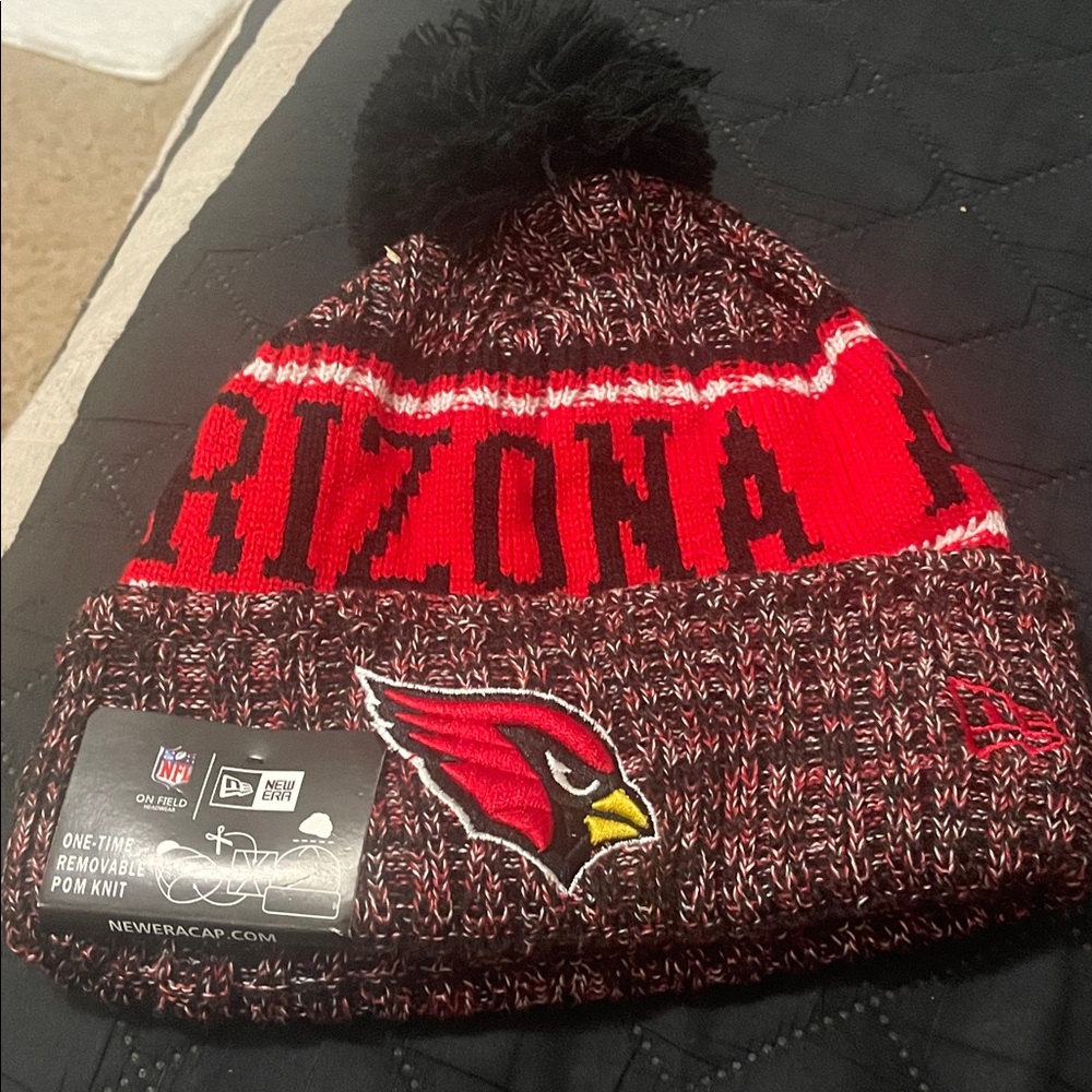 New Era Arizona Cardinals Knit Pom Beanie - Red & Black